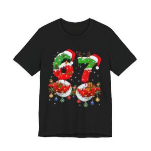 Funny 6-7 Meme Christmas Shirt | Viral Gen Alpha Slang "Six Seven" Santa Hand Tee